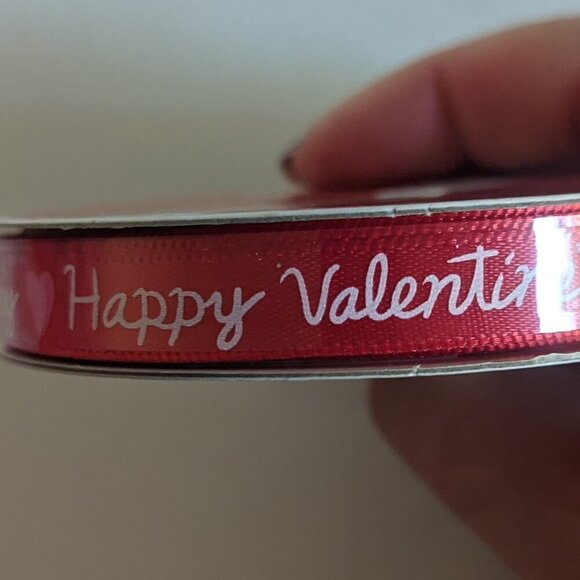 NWT 4 Rolls Red Pink Heart Ribbon Happy Valentine's Day Galentine's Crafts Home - Picture 3 of 7